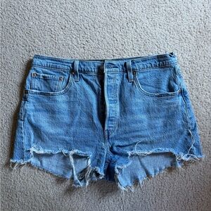 Levi's Blue Jean Shorts 501: Distressed Cut-Off Style